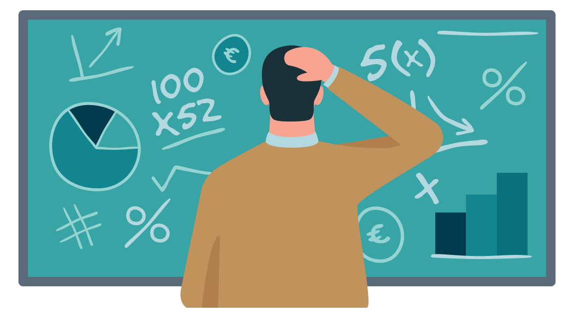 afbeelding van man die kijkt naar grafieken