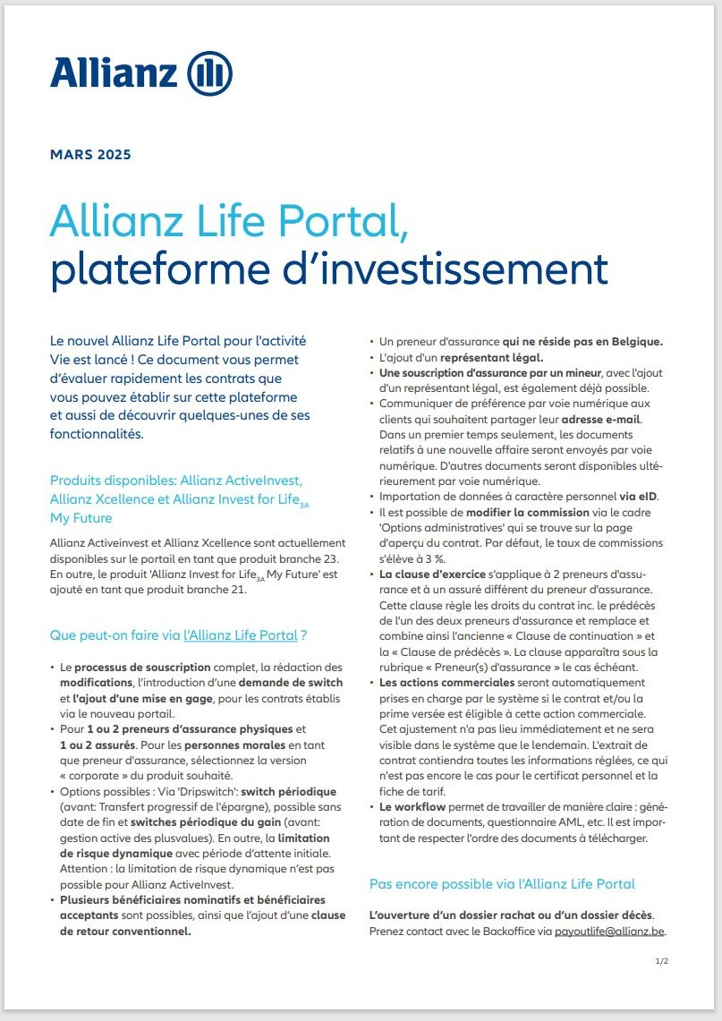 Allianz Life Portal - One Pager