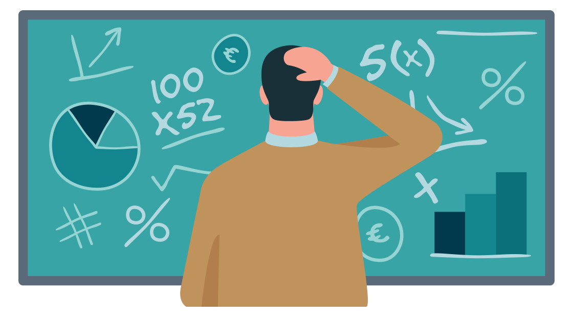 afbeelding van man die kijkt naar grafieken