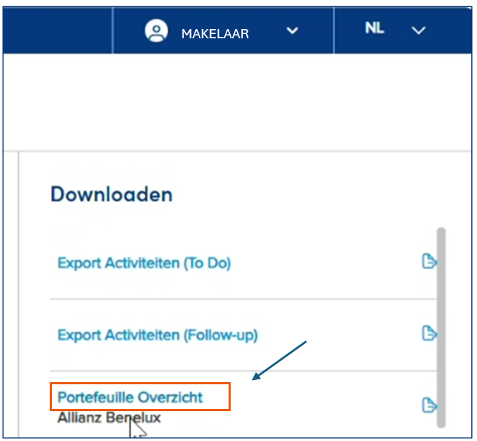 Screenshot Portefeuille Overzicht